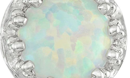 Fzn Semiprecious Stone Crown Stud Earrings In Opal
