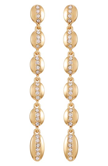 Vince Camuto Crystal Linear Drop Earrings In Goldtone