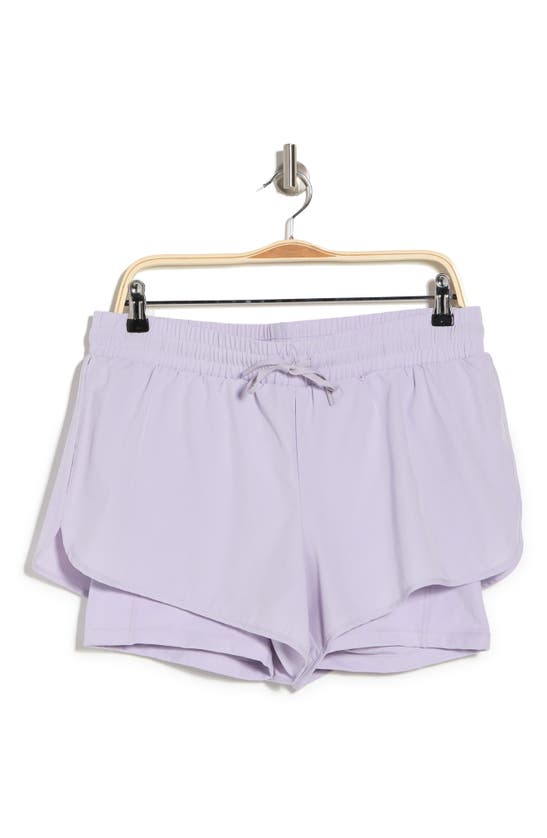 90 Degrees By Reflex 2-in-1 Running Shorts In Thistle