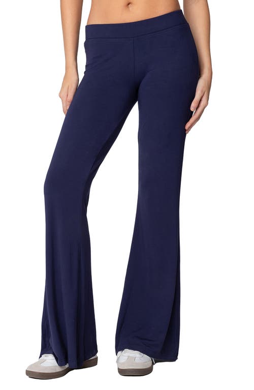 Shop Edikted So  Flared Pants In Navy