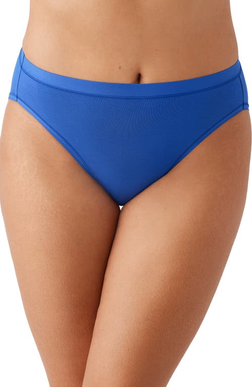 Wacoal Understated Cotton Blend High Leg Briefs in Beaucoup Blue at Nordstrom, Size Xx-Large