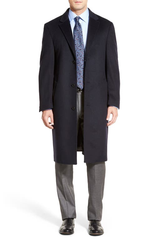 Hart Schaffner Marx Sheffield Classic Fit Wool & Cashmere Overcoat in Navy