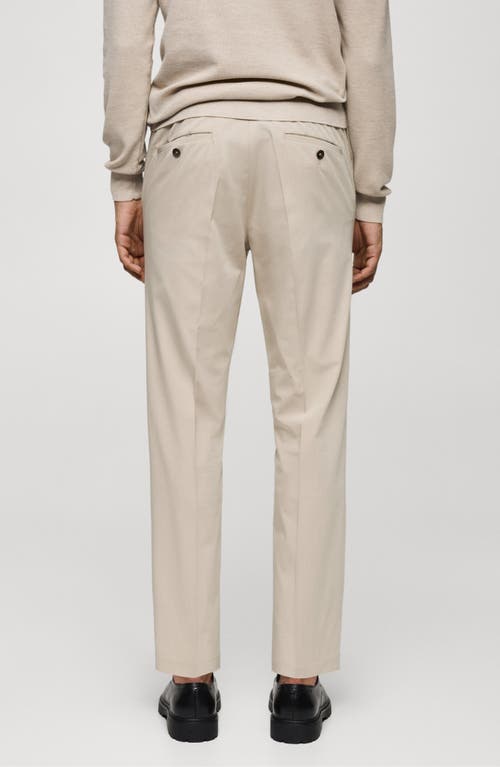 Shop Mango Slim Fit Stretch Pants In Beige