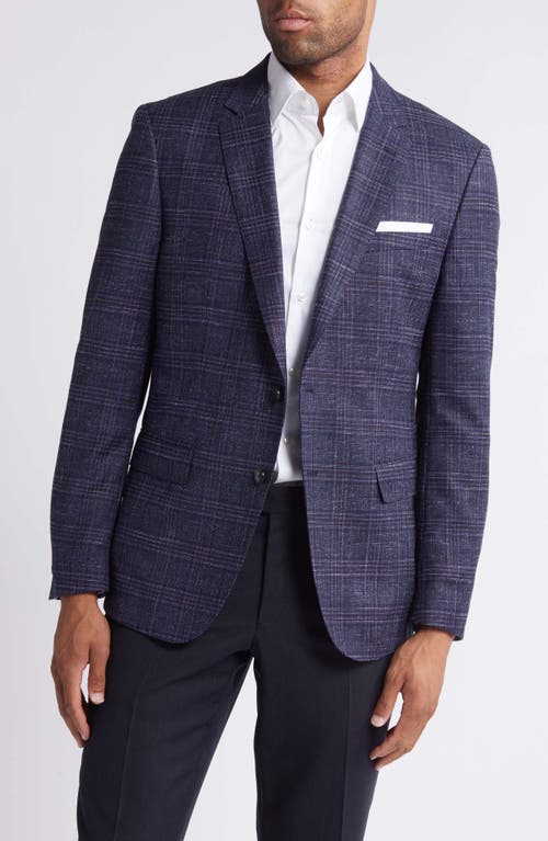 Shop Hugo Boss Boss Hutson Plaid Wool Blend Sport Coat In Dark Blue