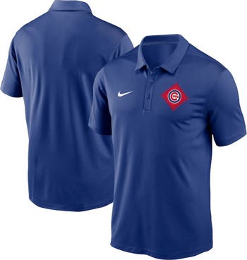 Nike Silver/Royal Chicago Cubs Team Baseline Striped Performance Polo