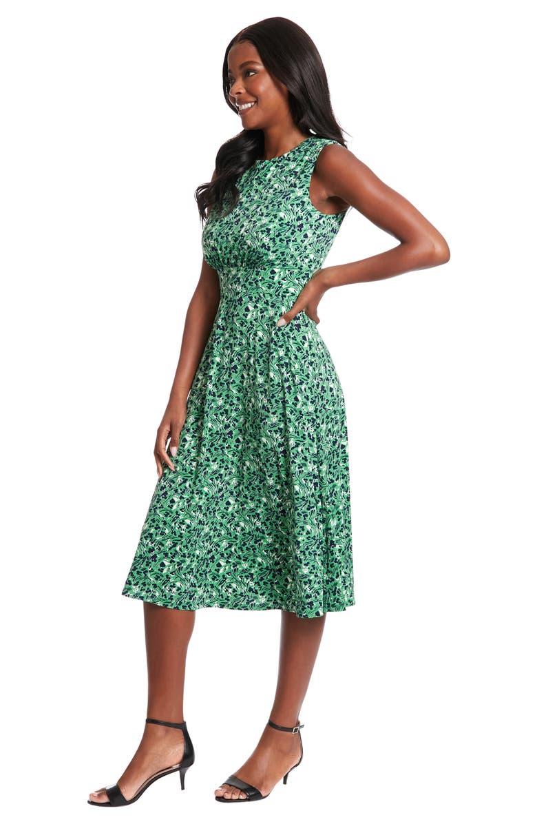 London Times Sleeveless Boatneck Floral Print Dress | Nordstromrack