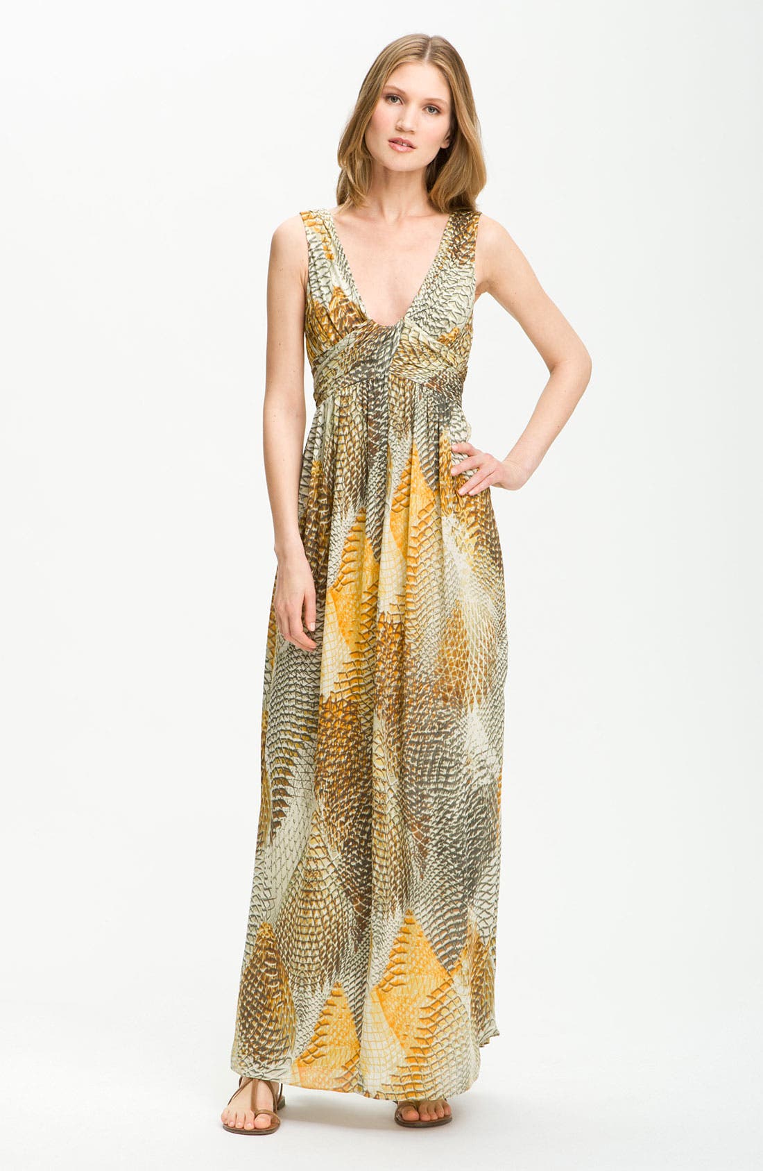 printed silk maxi