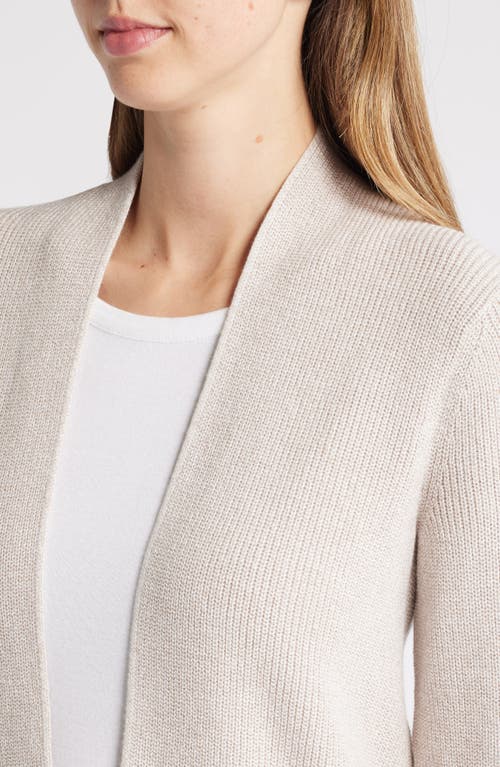 Shop Eileen Fisher Organic Cotton Open Front Cardigan In Dove