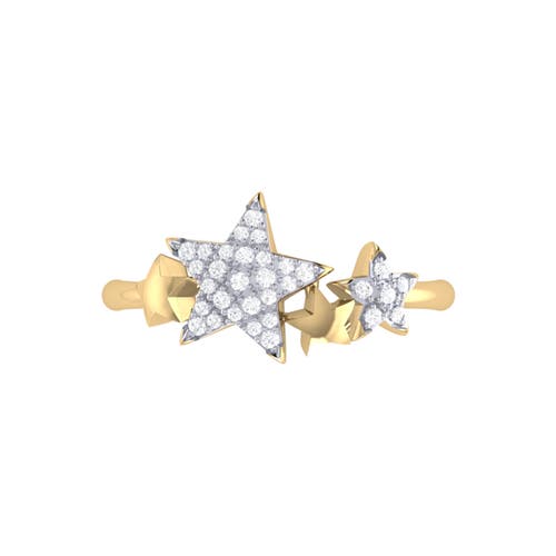 Luvmyjewelry Dazzling Star Cluster Sterling Silver Diamond Ring In 14kt Gold Vermeil On Sterling