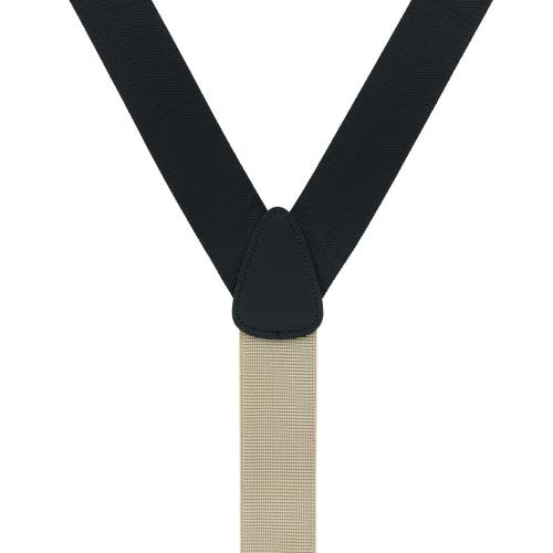 Trafalgar Big & Tall Hudson Solid Button End Suspenders In Black