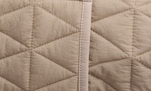 Shop Bernardo Quilted Faux Leather Trim Recycled Nylon Jacket In Taupe