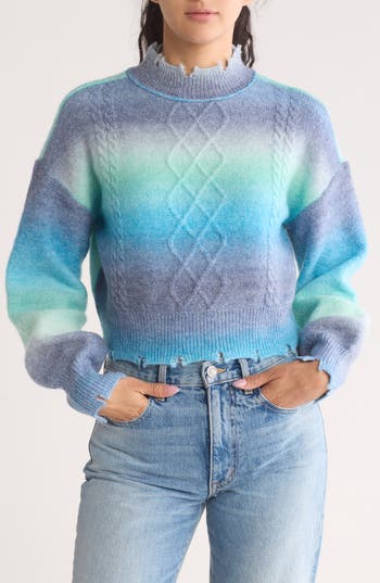 Nyc Knits By The Sweater Dept Space Dye Pullover In Blue Combo