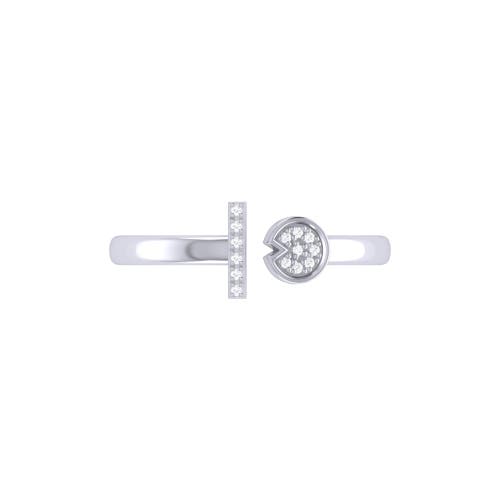 Luvmyjewelry Pac Man Lane Sterling Silver Diamond Open Ring In Silver