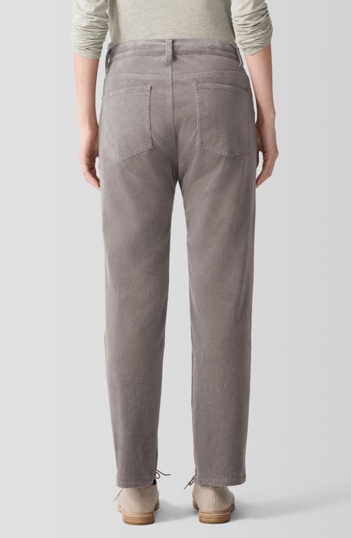 Shop Eileen Fisher High Waist Ankle Straight Leg Corduroy Pants In Taupe