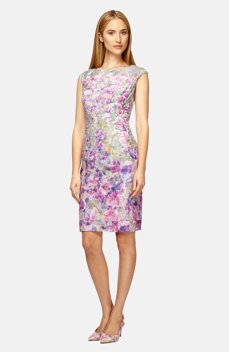 Kay Unger Floral Jacquard Sheath Dress | Nordstrom