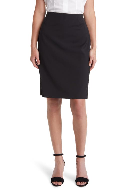 BOSS VIileah Virgin Wool Pencil Skirt Black at Nordstrom,