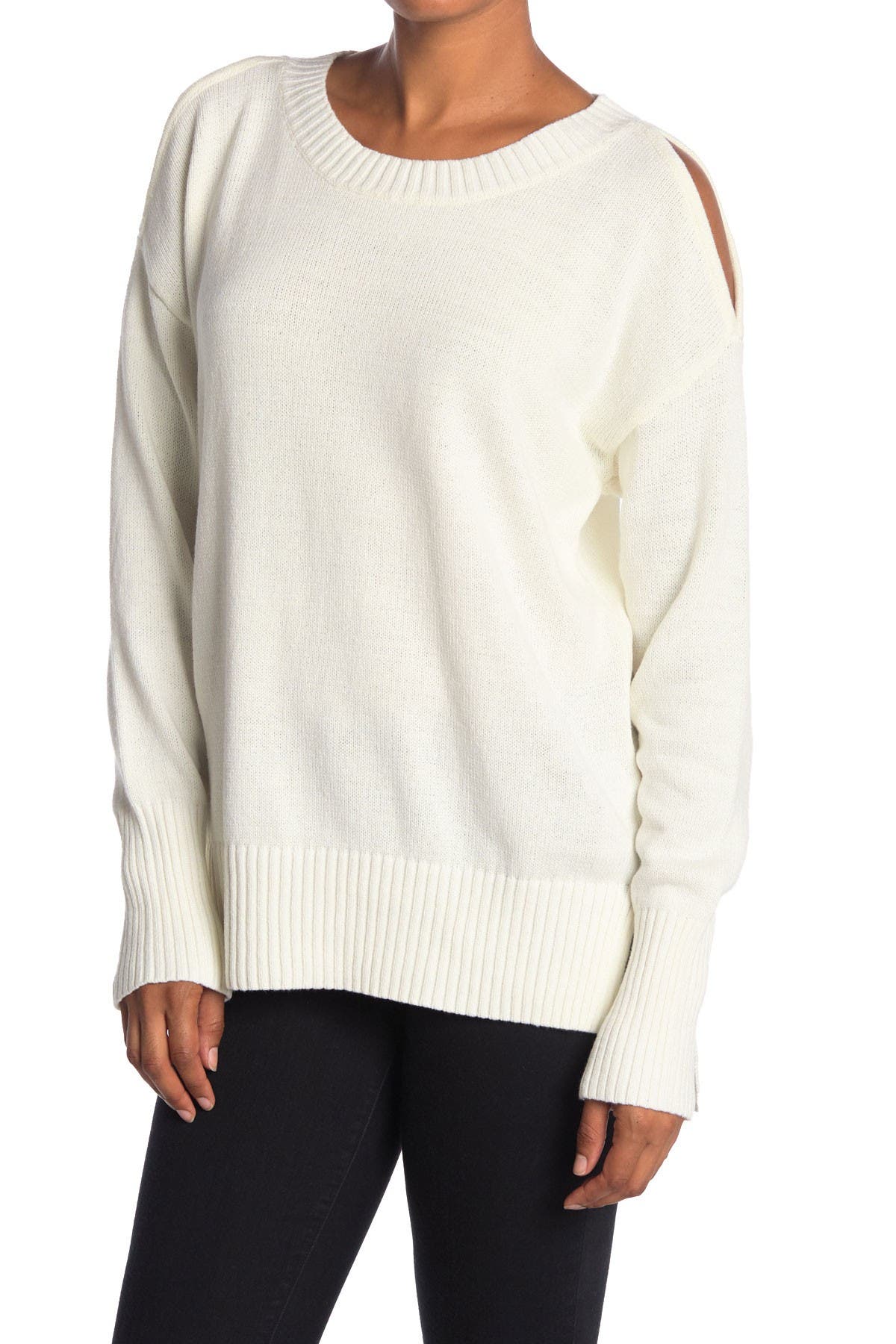 BCBGMAXAZRIA | Cold Shoulder High/Low Knit Sweater | Nordstrom Rack