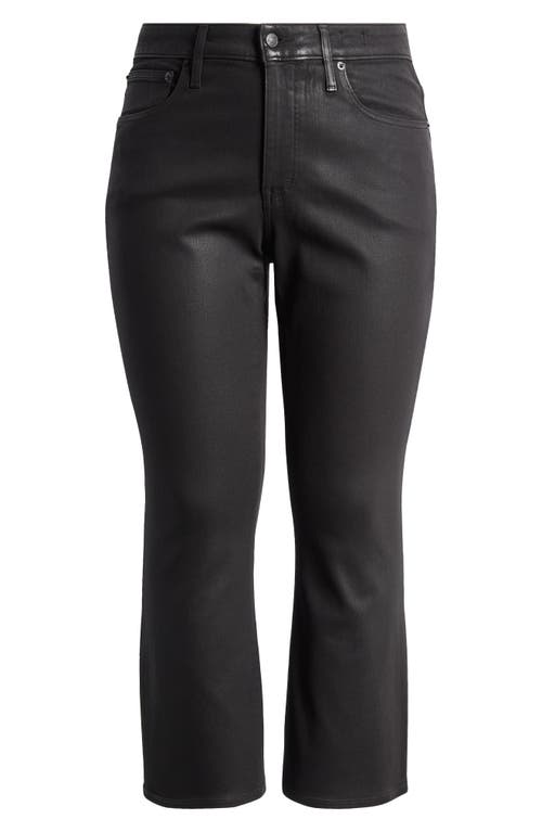 Shop Madewell Kick Out Crop Coated Jeans In True Black
