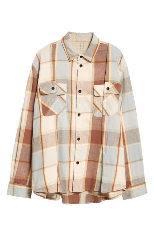 Shop Sacai Plaid Button-up Shirt In Brown