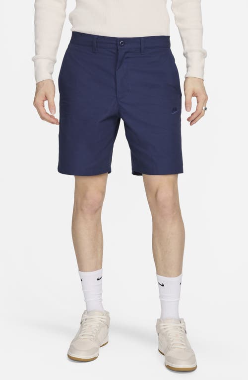 Shop Nike Club Flat Front Chino Shorts In Midnight Navy/midnight Navy