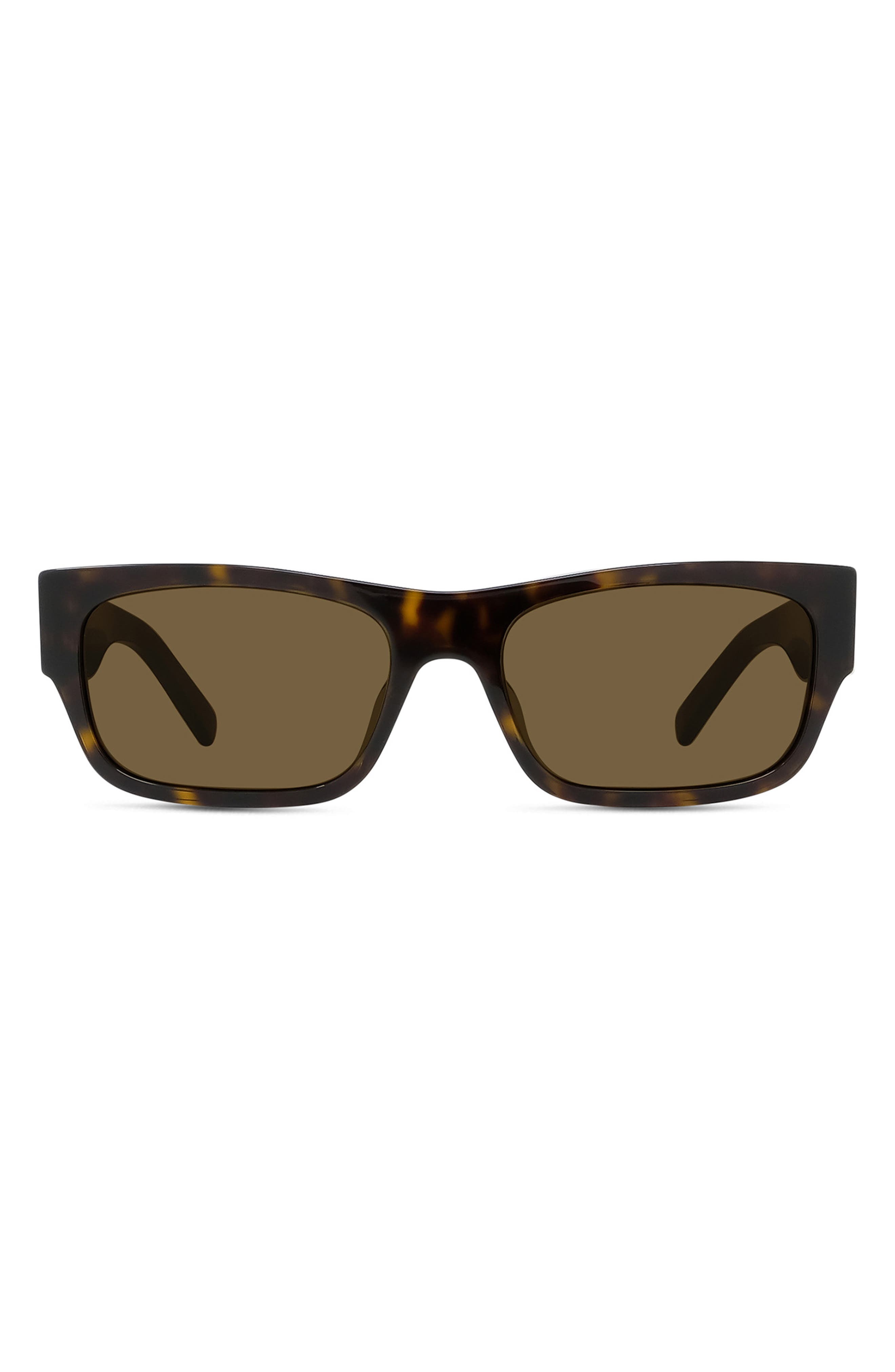 Givenchy 4g 56mm Rectangular Sugnlasses In Dark Havana/roviex