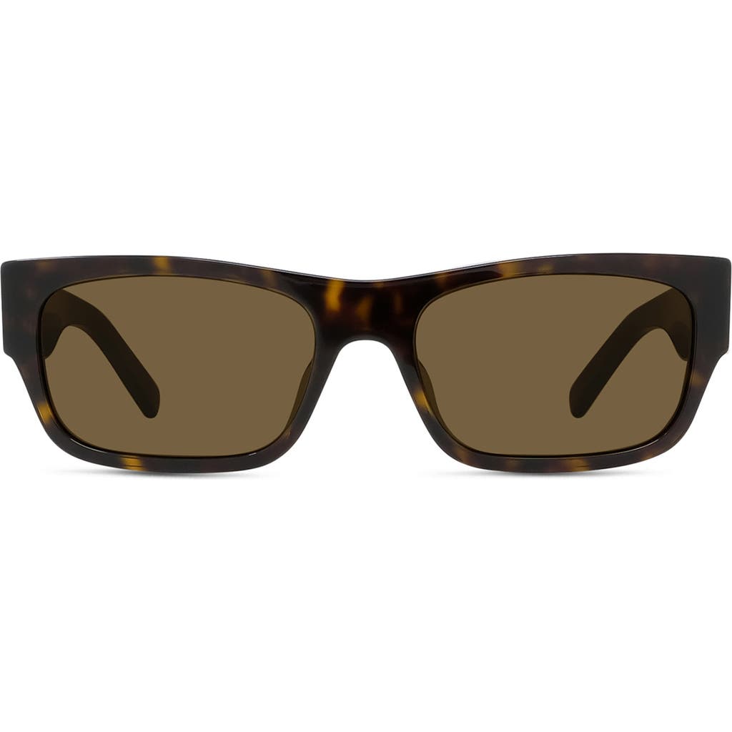 Givenchy 4g 56mm Rectangular Sugnlasses In Brown