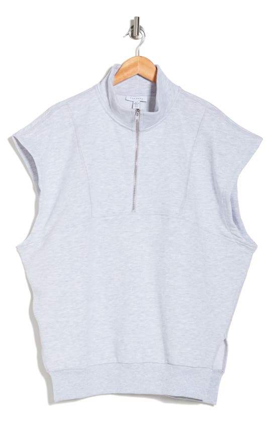 Shop Topshop Sleeveless Quarter Zip Sweatshirt In Grey