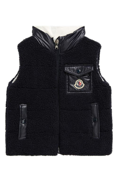 Shop Moncler Kids' Odal Teddy Down Vest In Blue