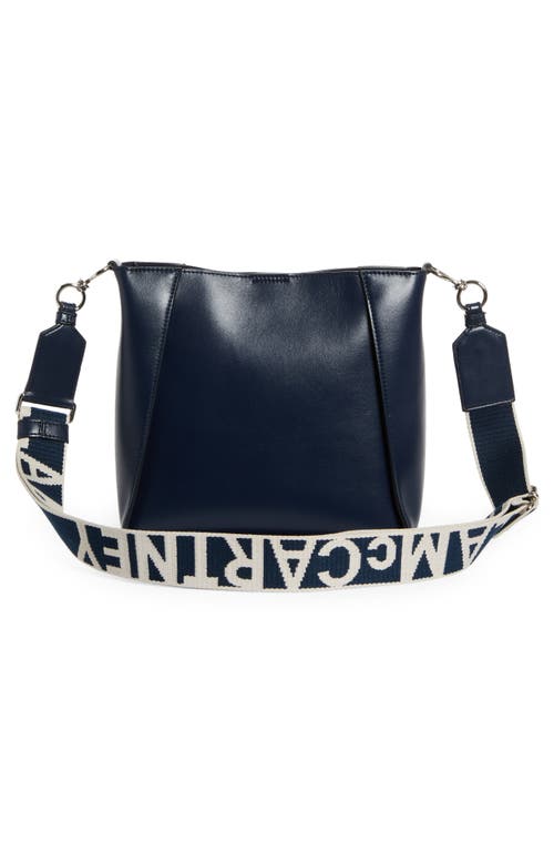 Shop Stella Mccartney Mini Faux Leather Crossbody Bag In 4148 - Denim Blue