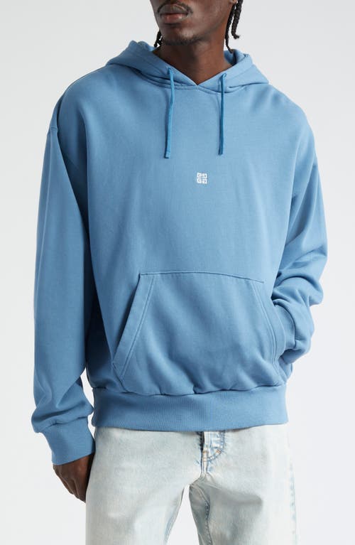 Givenchy 4G Embroidered Cotton French Terry Hoodie Blue/White at Nordstrom,
