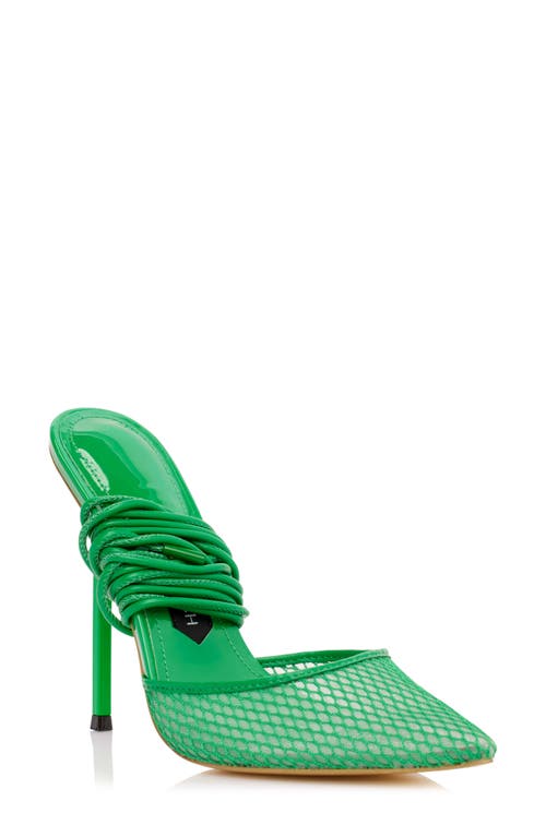 JESSICA RICH Ankle Tie Pointed Toe Pump in Green