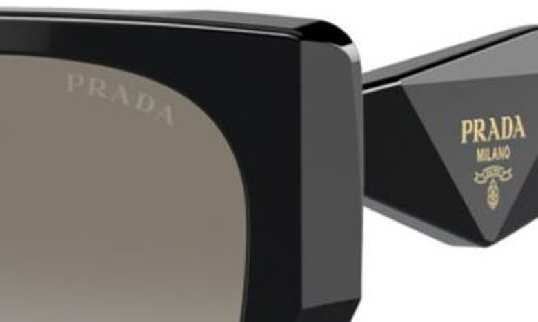 Shop Prada 56mm Gradient Polarized Rectangular Sunglasses In Black