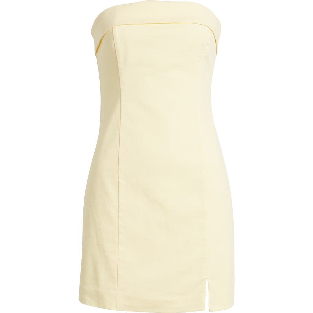 Bp. Foldover Strapless Minidress In Yellow Clover