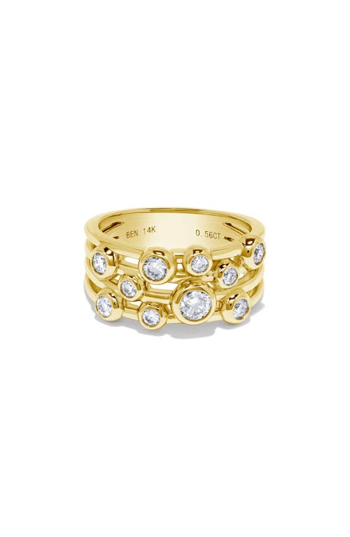 H.j. Namdar Bezel Set Diamond Band Ring In Yellow Gold