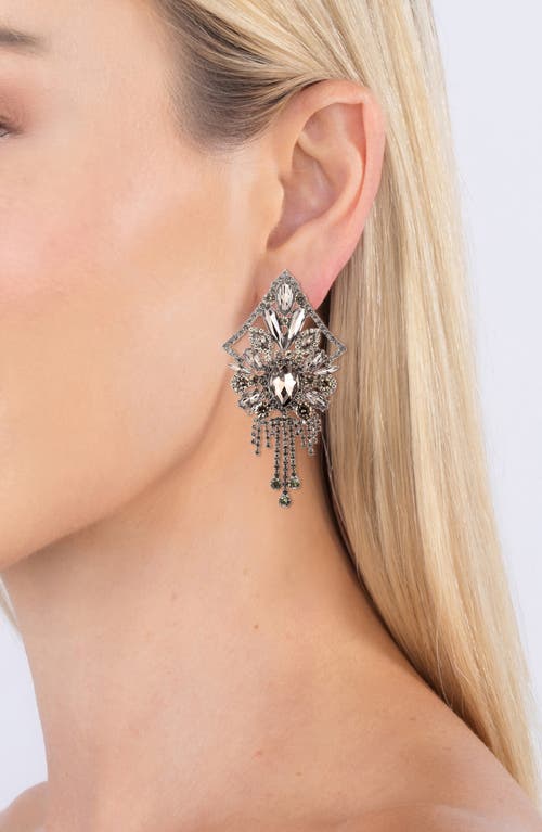 Eye Candy Los Angeles Albany Crystal Statement Earrings In Silver