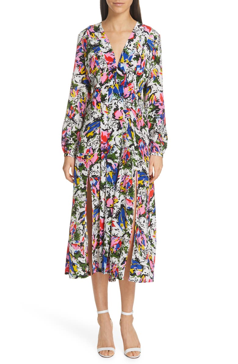 RIXO Camellia Print Silk Dress | Nordstrom