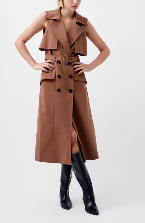 FRENCH CONNECTION FRENCH CONNECTION AZRA SLEEVELESS TRENCH COAT DRESS 