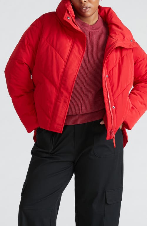 Universal Standard Pisco Puffer Jacket in Savvy Red 