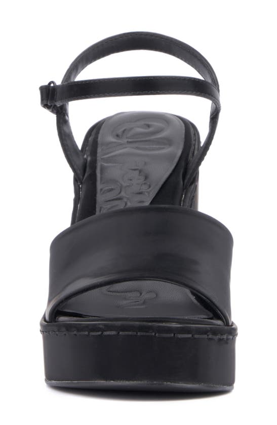 Shop Olivia Miller Magnetic Platform Wedge Sandal In Black
