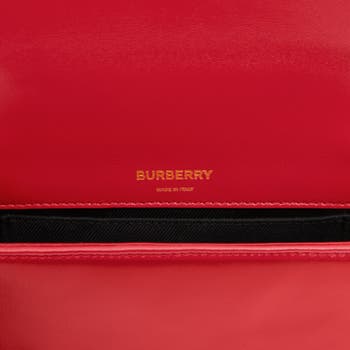 BURBERRY Small Lola Quilted Lambskin Crossbody Bag Primrose Red