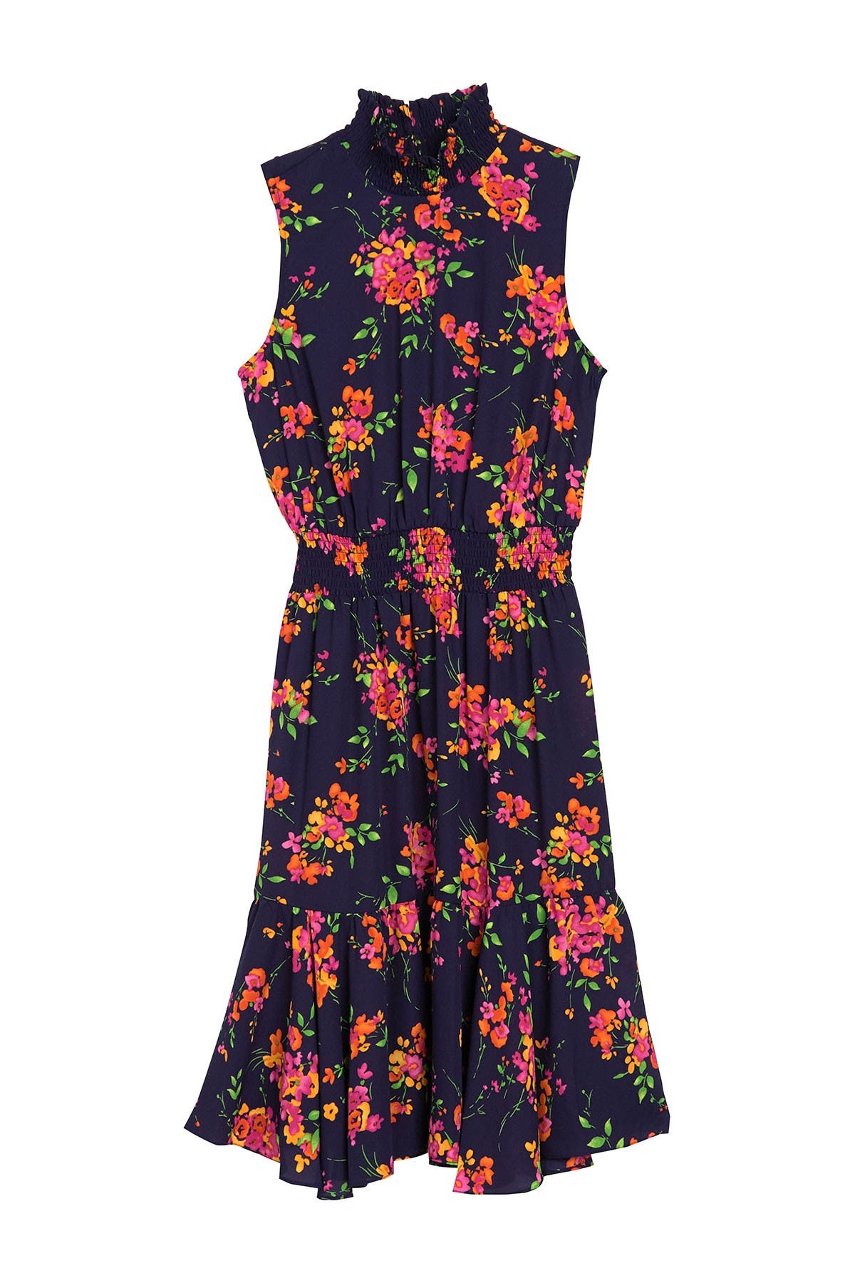 NANETTE nanette lepore | Floral Smocked Ruffle Midi Dress | Nordstrom Rack