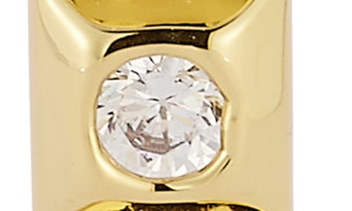 Chloe & Madison Chloe And Madison Articulated Cz Hoop Earrings In Gold