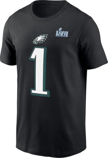 Women's Jalen Hurts Black Philadelphia Eagles Super Bowl LVII Plus Size  Name Number V-Neck T-Shirt