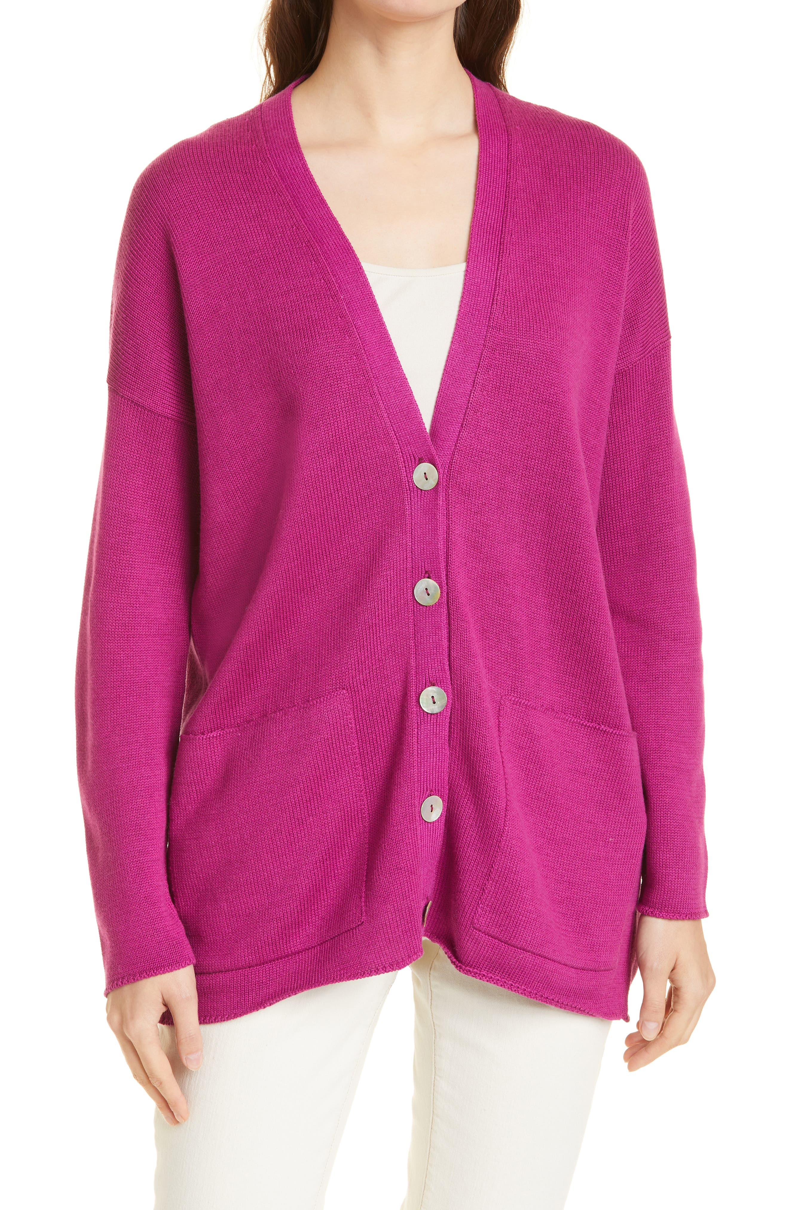 pink cotton cardigan