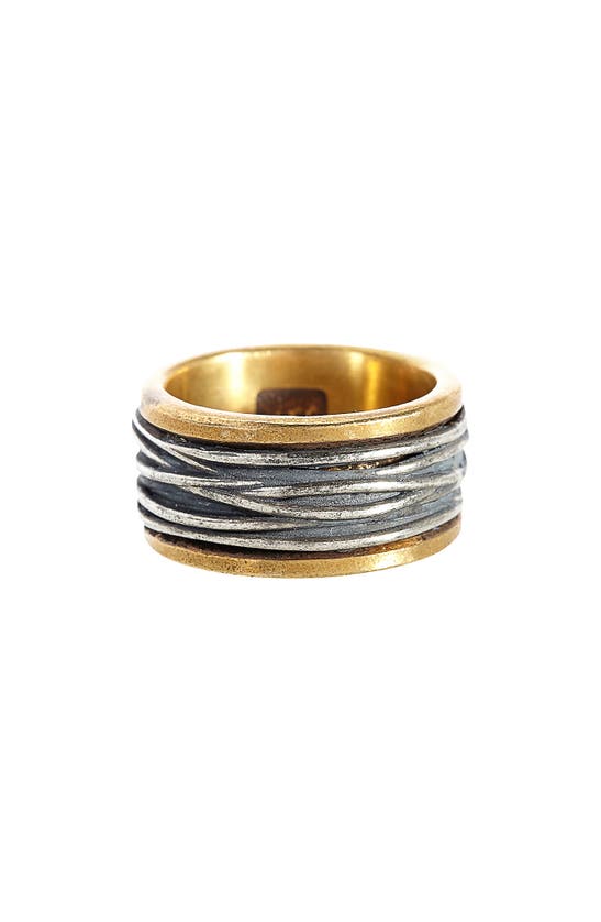 Click to view more detailed imagery on our partner's website John Varvatos Men's Sterling Silver & Brass Woven Statement Ring