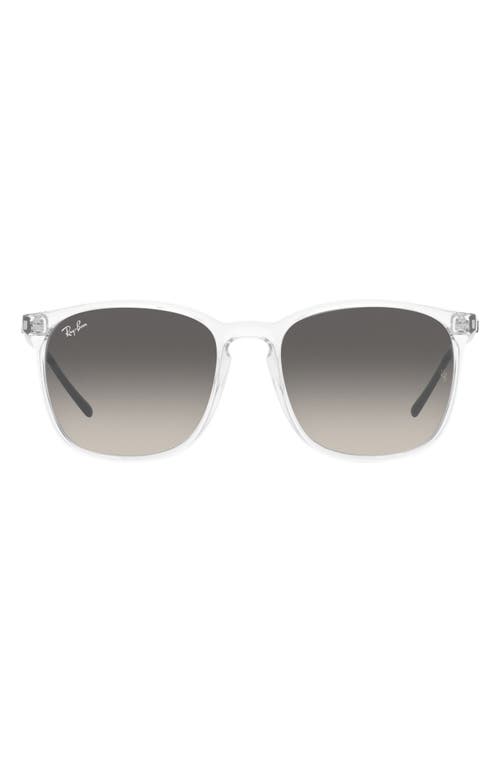 Ray Ban Ray-ban 56mm Gradient Square Sunglasses In Transparent/grey Gradient