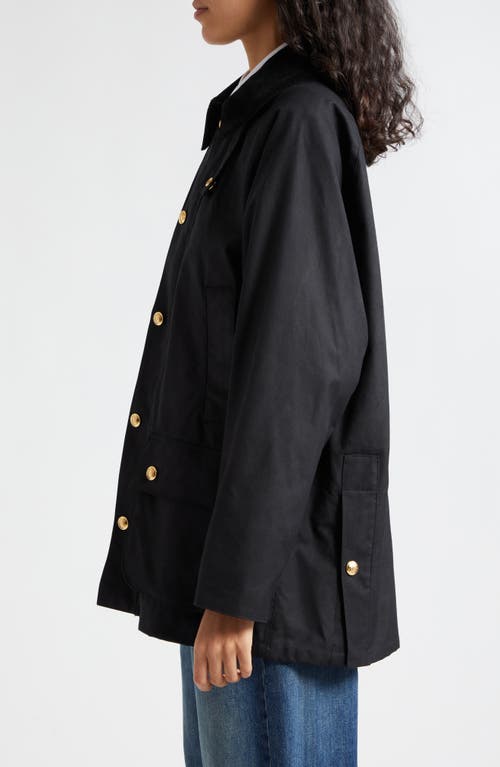 Shop Nili Lotan Kedem Waxed Cotton Jacket In Black