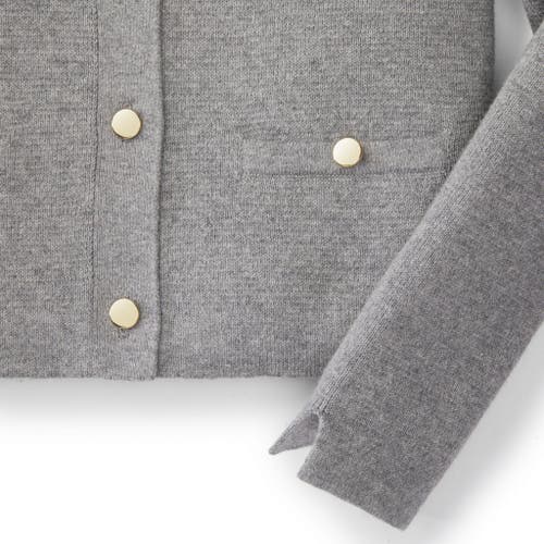 Shop Hope & Henry Baby Girls' Milano Stitch Cardigan, Infant In Gray