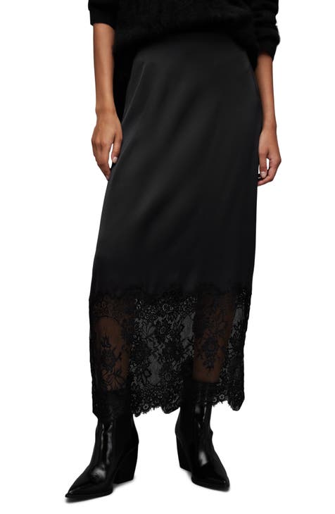 black lace skirt