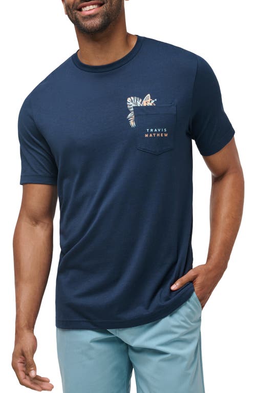 Shop Travismathew Warm Rain Pocket Graphic T-shirt In Total Eclipse